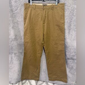 Banana Republic Boot Cut Pants Mens 35 x 30 Khaki Tan Chino Wide Leg Preppy
